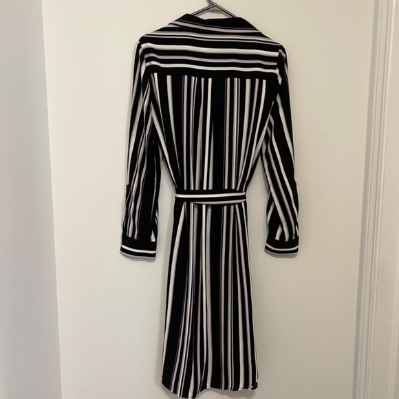 Melanie Lyne Striped Belted Midi Shirt Dress Size 6 - Picture 5 of 12